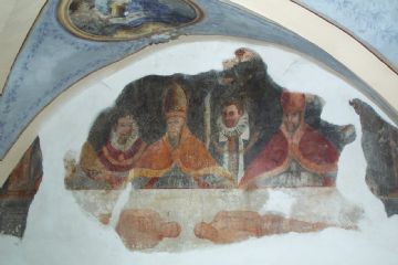 L'affresco in cui si vede la S.SindoneThe a fresco showing the Holy Shroud